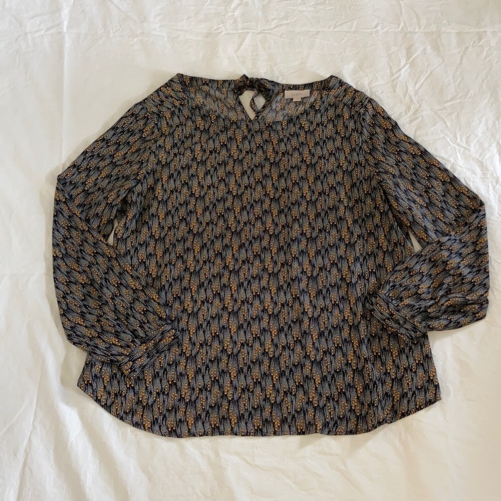 Loft Long Sleeve Black Blouse